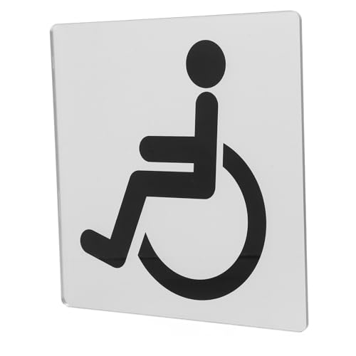 CONGARTENO Selbstklebendes Acryl Wc schild Rollstuhlgerechtes Behinderten waschraumzeichen Langlebig Sichtbar für Gemeinschaftsräume Büros Gastronomie Barrierefreie Toiletten von CONGARTENO