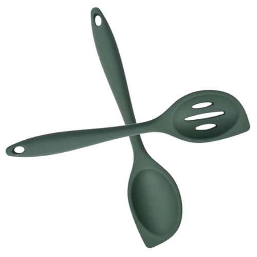 CONGARTENO Silikonlöffel Teilig Hitzebeständig Langlebig Leichter Reislöffel und Suppenkelle mit Filterfunktion für Küche Haushalt Servieren und Rühren Einfach zu Reinigen und Aufzubewahren von CONGARTENO