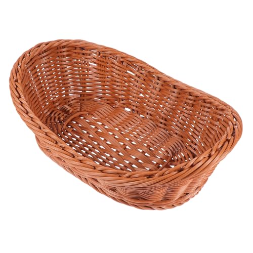 CONGARTENO Simulierter Rattan Aufbewahrungskorb Haushaltskorb Geflochtener Küchenkorb Leichter Multifunktionskorb für Brot Obst Snacks und Dekoration Großer CONGARTENO Simulierter Rattan Aufbewahrungskorb Haushaltskorb Geflochtener Küchenkorb Leichter Multifunktionskorb für Brot Obst Snacks und Dekoration Großer von CONGARTENO