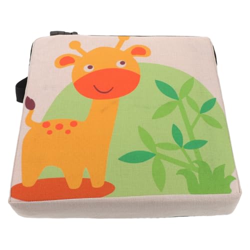CONGARTENO Sitzerhöhung Giraffe mit Atmungsaktivem Leinenbezug Rutschfestem Sitzkissen Tragbares Gepolstertes Booster Seat für Kinderstuhl Unterstützt Sitzhaltung Beim Mahlzeiten und Lernen von CONGARTENO