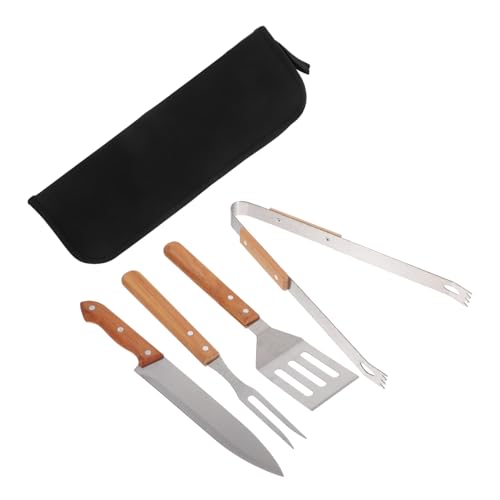 CONGARTENO Teiliges BBQ Grillwerkzeug aus mit Holzgriff Tragbar im Praktischen Tragetasche Spatel Zange und Cutter Ergonomisch Leicht zu Reinigen für Camping Garten und Strandpartys CONGARTENO Teiliges BBQ Grillwerkzeug aus mit Holzgriff Tragbar im Praktischen Tragetasche Spatel Zange und Cutter Ergonomisch Leicht zu Reinigen für Camping Garten und Strandpartys von CONGARTENO