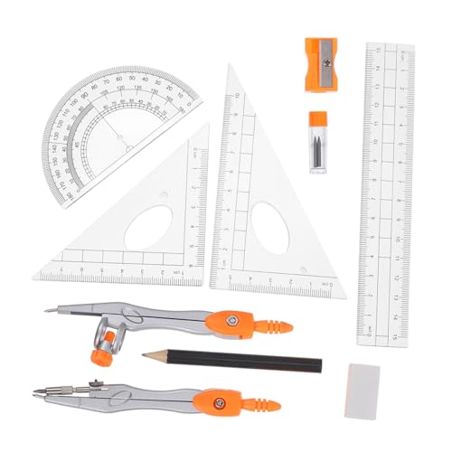 CONGARTENO Teiliges Set für Schüler Winkelmesser Lineal Radiergummi und Anspitzer Präzise Messwerkzeuge für Mathematik Zeichnungen und Technische Anwendungen und Tragbar CONGARTENO Teiliges Set für Schüler Winkelmesser Lineal Radiergummi und Anspitzer Präzise Messwerkzeuge für Mathematik Zeichnungen und Technische Anwendungen und Tragbar von CONGARTENO
