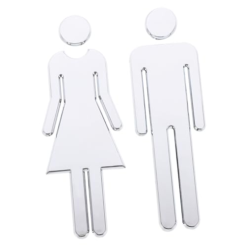 CONGARTENO Toilettenschild Lavatory Sign Plate aus Robustem für Damen und Herren Selbstklebendes Wc schild für Hotel Geschäft und Restaurant Klar Lesbare Waschraum Hinweis von CONGARTENO