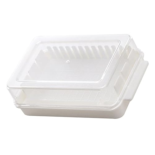 CONGARTENO Transparente Butterdose mit Abnehmbarem Schneideinsatz Bpa frei für Haushalt Küche und Kühlschrank Einfache Butter und Käseaufbewahrung Praktische Butterdose mit Deckel Weiß von CONGARTENO