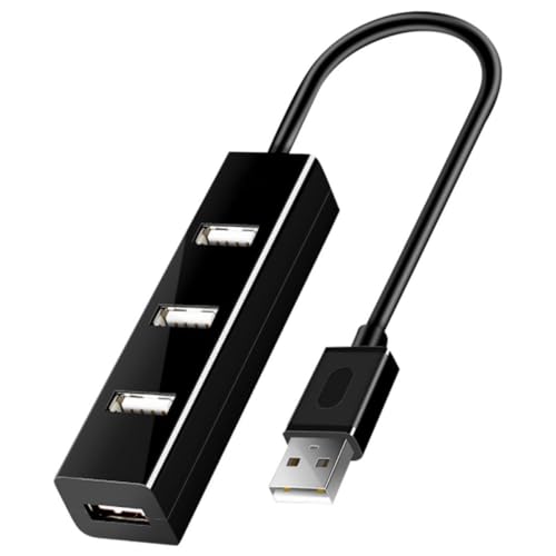 CONGARTENO USB Hub Ports USB Splitter Kabel Adapter Verlängerung für PC Laptop mit Stabilem Chip und Schneller Datenübertragung Kompatibel mit Tastatur Maus Drucker Schwarz von CONGARTENO