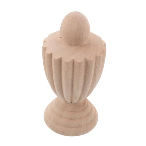 CONGARTENO Unlackierter Holzsäulenaufsatz Geschnitzte Post Finial Dekoration Robuste Holzsäule Französischer Stil Dekorativer Treppenpfosten für Hochzeit und Möbel von CONGARTENO