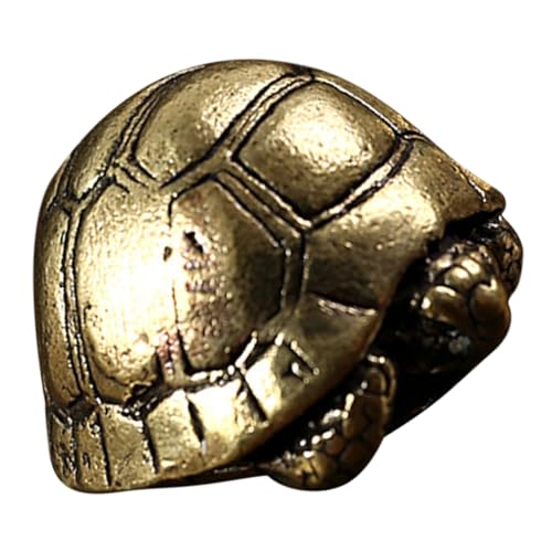 CONGARTENO Vintage Messing Schildkrötenfigur Retro Skulptur Dekorative Tischdeko Für Schreibtisch Regal Büro Brass Turtle Ornament von CONGARTENO