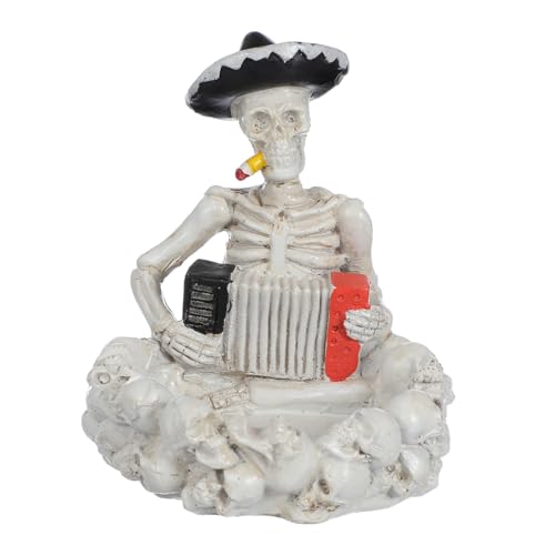 CONGARTENO Windgeschützter Resin Schädel Aschenbecher Kompakt und Robust Dekorativ für Zuhause Büro Terrasse Halloween Party Tischdekoration für Raucher und Sammler von CONGARTENO