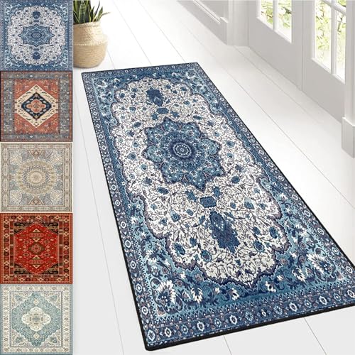 CONGCLI Wohnzimmerteppiche 94 x 240 cm rutschfest - Waschbar - Saugfähig – Kurzflor, Weiche & Langlebige Küchenteppich, Teppich Läufer für Wohnzimmer Flur Büro Schlafzimmer Küche, A von CONGCLI
