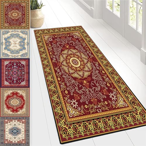 CONGCLI Wohnzimmerteppiche 96 x 450 cm Absorbierend, Dauerhaft & Antistatisch, rutschfest Pflegeleicht Küchenteppich Läufer für Flur Küche Wohnzimmer Diele, Eingang, A von CONGCLI