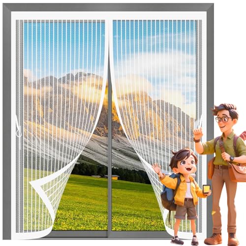 Fliegengitter Fenster Magnetisch 70 x 102 cm Automatisches Schließen, Reißfest, Verschiedene Größen Fliegengitter Fenster Meterware für Alle Arten von Türen Und Fenstern, Weiß Fliegengitter Fenster Magnetisch 70 x 102 cm Automatisches Schließen, Reißfest, Verschiedene Größen Fliegengitter Fenster Meterware für Alle Arten von Türen Und Fenstern, Weiß von CONGCLI