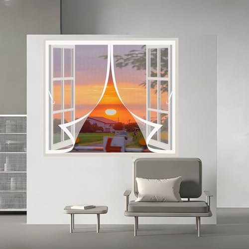 Magnet Fliegengitter Tür 154 x 112 cm Automatisches Schließen, Reißfest, Verschiedene Größen Fliegengitter Fenster mit Rahmen für Alle Arten von Türen Und Fenstern, Weiß Magnet Fliegengitter Tür 154 x 112 cm Automatisches Schließen, Reißfest, Verschiedene Größen Fliegengitter Fenster mit Rahmen für Alle Arten von Türen Und Fenstern, Weiß von CONGCLI