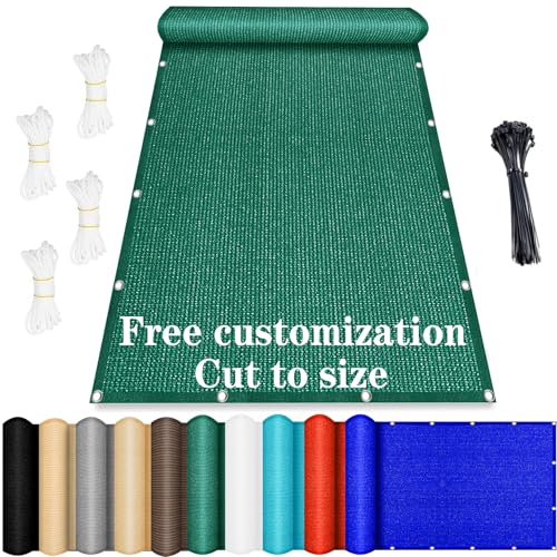 Rectangle Sun Shade Sail 110 x 230 cm, Breathable Hdpe, UV Block 98%, Sun Protection Straight Edge Awning Canopy with Rope, for Garden, Outdoor Sun Shade Sails (Free Customization), Dunkelgrün von CONGCLI