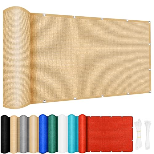 Sonnensegel HDPE Rechteckig 80 x 120 cm, Sonnenschutz Reißfest 98% UV Schutz Atmungsaktiv Windschutznetz inkl Befestigungsseile, für Terrasse, Garten, Balkon, Sandgelb Sonnensegel HDPE Rechteckig 80 x 120 cm, Sonnenschutz Reißfest 98% UV Schutz Atmungsaktiv Windschutznetz inkl Befestigungsseile, für Terrasse, Garten, Balkon, Sandgelb von CONGCLI
