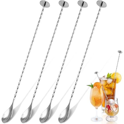 CONJURAIDE 4 Stück Barlöffel, 30cm Lange Löffel Edelstahl Probierlöffel Stampfer Spiral Designer Longdrinklöffel Stößel Cocktail Löffel Eislöffel Lang Bar Zubehör für Stir Cocktail Kaffee CONJURAIDE 4 Stück Barlöffel, 30cm Lange Löffel Edelstahl Probierlöffel Stampfer Spiral Designer Longdrinklöffel Stößel Cocktail Löffel Eislöffel Lang Bar Zubehör für Stir Cocktail Kaffee von CONJURAIDE