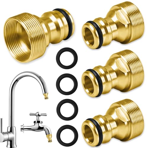 CONJURAIDE 4 Stück Wasserhahn Adapter Schlauch, Universal Wasserhahnanschluss Messing Wasserhahn Schlauchanschluss Adapter Schlauch Anschluss Schlauchadapter Gartenschlauch mit Unterlegscheiben CONJURAIDE 4 Stück Wasserhahn Adapter Schlauch, Universal Wasserhahnanschluss Messing Wasserhahn Schlauchanschluss Adapter Schlauch Anschluss Schlauchadapter Gartenschlauch mit Unterlegscheiben von CONJURAIDE