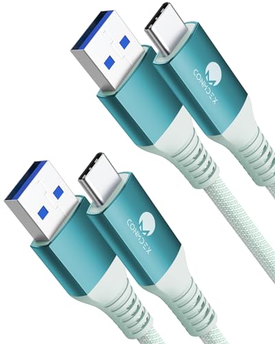CONMDEX 2 Stück USB C Schnellladekabel 10Gbit/s Daten USB A Android Auto Kabel QC3.0 3.1A Schnell ladegerät Datenübertragungs USB3.1 Gen2 für Samsung S23/S22 Note20 Z Flip 5 Pixel 8 Pro 1M Grün CONMDEX 2 Stück USB C Schnellladekabel 10Gbit/s Daten USB A Android Auto Kabel QC3.0 3.1A Schnell ladegerät Datenübertragungs USB3.1 Gen2 für Samsung S23/S22 Note20 Z Flip 5 Pixel 8 Pro 1M Grün von CONMDEX