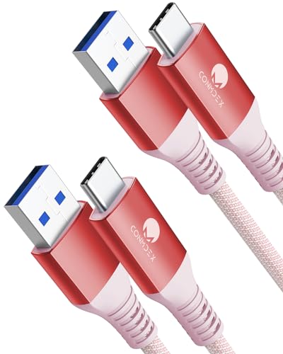 CONMDEX 2 Stück USB C Schnellladekabel 10Gbit/s Daten USB A Android Auto Kabel QC3.0 3.1A Schnell ladegerät Datenübertragungs USB3.1 Gen2 für Samsung S23/S22 Note20 Z Flip 5 Pixel 8 Pro 1M Rot CONMDEX 2 Stück USB C Schnellladekabel 10Gbit/s Daten USB A Android Auto Kabel QC3.0 3.1A Schnell ladegerät Datenübertragungs USB3.1 Gen2 für Samsung S23/S22 Note20 Z Flip 5 Pixel 8 Pro 1M Rot von CONMDEX