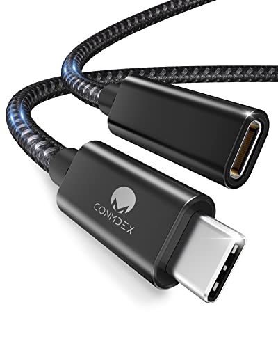 CONMDEX USB C Verlängerung 0.3m USB 3.2 Kabel TypC Stecker auf Buchse Verlängerungskabel 10Gbit/s,5A/100W,4K Video/Audio Sync-Extender Kompatibel mit PSVR2,M1 M2 Max MacBook,Galaxy S23/S22,Schwarz von CONMDEX