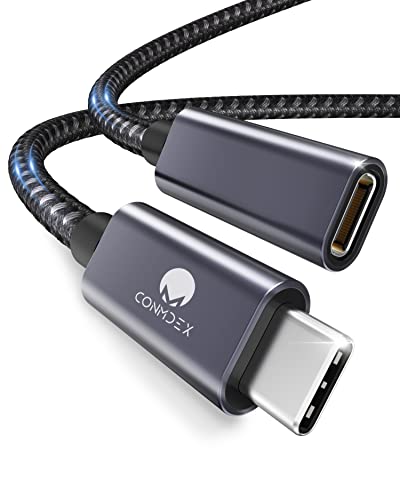 CONMDEX USB C Verlängerung 1.5m USB 3.2 Kabel TypC Stecker auf Buchse Verlängerungskabel 10Gbit/s,5A/100W,4K Video/Audio Sync-Extender Kompatibel mit PSVR2,M1 M2 Max MacBook,Galaxy S23/S22,Grau von CONMDEX