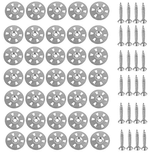 100 Unterlegscheiben Fliesenträger Beilagscheiben 35mm Durchmesser Edelstahl Unterlegscheiben mit100 schrauben für Gipskartonplatten Verbundplatten Thermoplatte Feste Nageldichtungen von CONNECTION