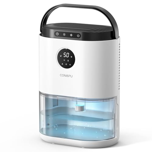 CONOPU 2300ml Luftentfeuchter, Elektrischer Luftentfeuchter mit Feuchtigkeitssensor, Luftentfeuchter Auto, 48h Leiser Schlafmodus, Automatische Abtauung, Überlaufschutz von CONOPU