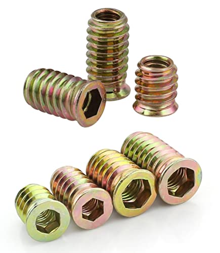 CONPHERON 10 Stück M10x30mm Möbel Mutter Zinklegierung Möbel Nuss Gewindeeinsatz Holz Einschraubmutter aus Verzinktem Stahl mit Innensechskant von CONPHERON