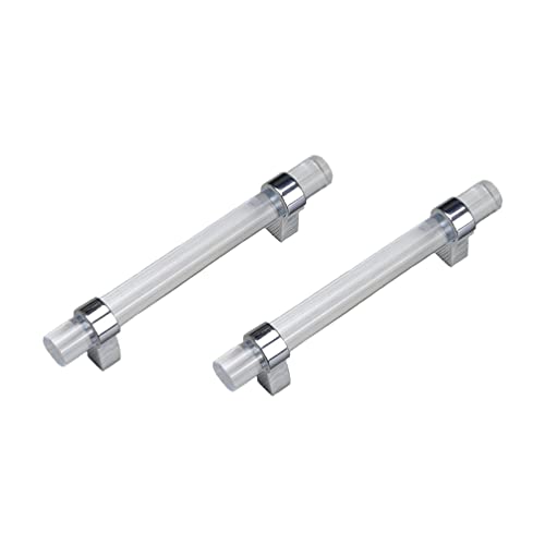 CONPHERON 2 Stück Küchentürgriffe Transparentes Acryl Schrankgriffe Möbelgriff Schubladengriff Türknöpfe T-Griffe für Küchenschränke Ziehgriff 96mm von CONPHERON