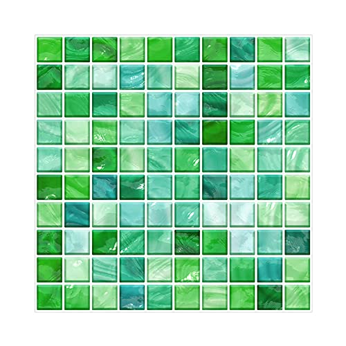 CONPHERON 20 Stück Fliesenaufkleber für Küche und Bad 10 x 10 cm Mosaik Wandfliese Aufkleber Fliesen Deko Fliesenfolie für Badezimmer Küchenrückwand von CONPHERON