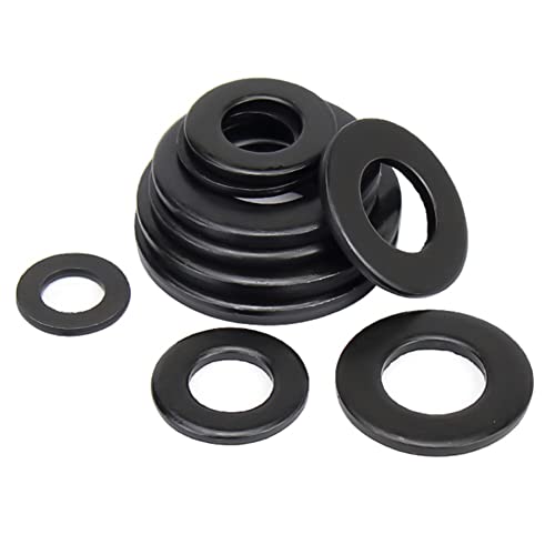 CONPHERON Flach Unterlegscheiben aus Kohlenstoffstahl Klasse 8.8 Schwarz Sicherungsscheiben Beilagscheiben Metall(M6x12x1.2 mm, 100 Stück) von CONPHERON