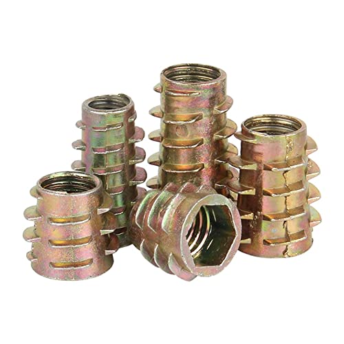 CONPHERON Gewindeeinsatz Muttern, 10 Stück Innensechskant Mutter M10x20mm Einschraubmutter Zink-legierung Hex Antrieb Nuss Gewindeeinsatz Holzeinsatz Muttern von CONPHERON