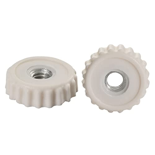 CONPHERON Kunststoff Rändelmuttern M4 Handfest Rändelmuttern Griff Muttern Runde Weiß (100 Stück) von CONPHERON