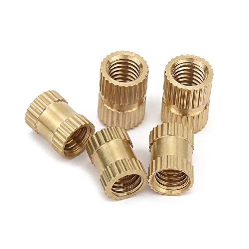 CONPHERON Messing Gewindeeinsatz, Rändelmuttern mit Innengewinde, Messing-Gewindeeinsätze Mutter M3x4x3 mm,80 Stück von CONPHERON