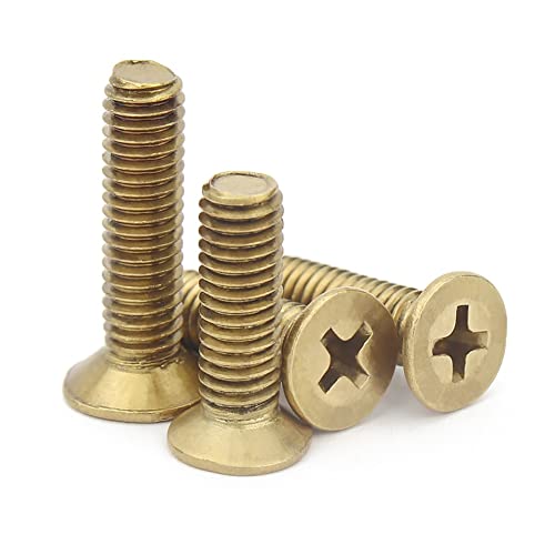 CONPHERON Messing Kreuzschlitz Senkschrauben Flachkopf Maschinenschrauben M8x25 mm,4 Stück von CONPHERON