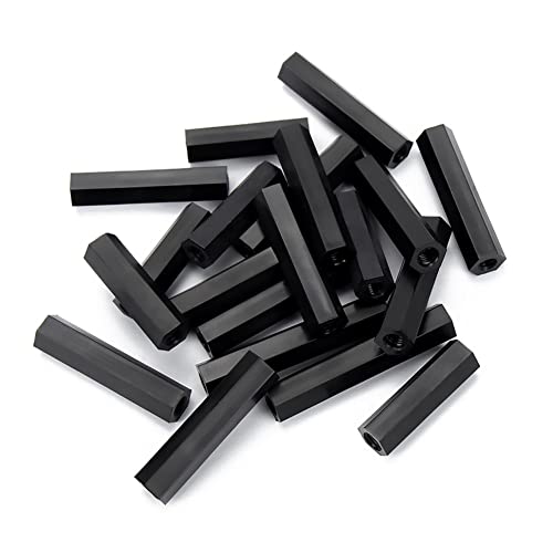CONPHERON Nylon Abstandshalter Platine Schwarze Schraubenmutter Nylon Hex Spacer Standoffs M2*12 mm,50 Stück von CONPHERON