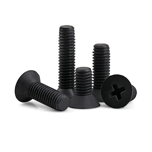 CONPHERON Nylon Kreuzschlitz Senkschrauben Kunststoff Maschinenschrauben Schwarz, M8x40 mm,20 Stück von CONPHERON