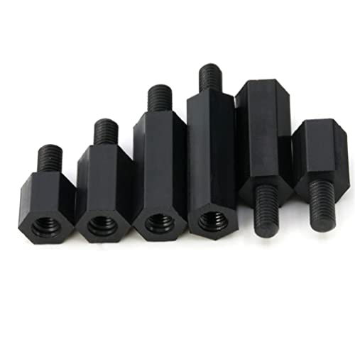 CONPHERON Schwarz Nylon Abstandshalter Männlich zu Weiblich Hex Spacer Standoffs M3*15+6mm,100 Stück CONPHERON Schwarz Nylon Abstandshalter Männlich zu Weiblich Hex Spacer Standoffs M3*15+6mm,100 Stück von CONPHERON