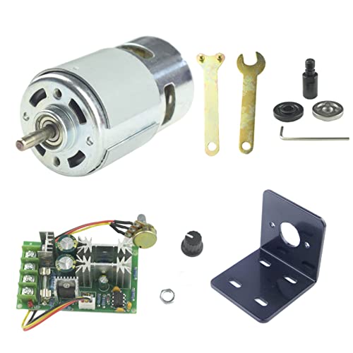 CONQUERALL 775 Motor DC 12V 6000 RPM / 24V 12000RPM High-Power Motor mit großem Drehmoment, M10-5 Pleuelset, Halterung und 20A Drehzahlsteller von CONQUERALL