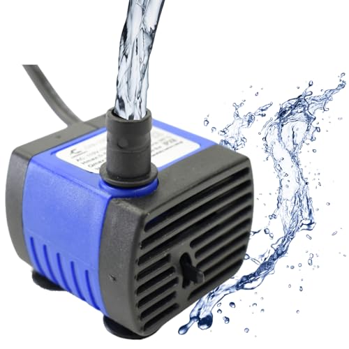 Conquerall CHA-220 240L/H 60GPH AC Tauchpumpe 3W Mini Pump 1.64ft High Lift für Fischbecken, kleine Teiche, Tischbrunnen, Wasserspiele, Wasserspiele, Statuen, Hydroponik und Haustierbrunnen von CONQUERALL