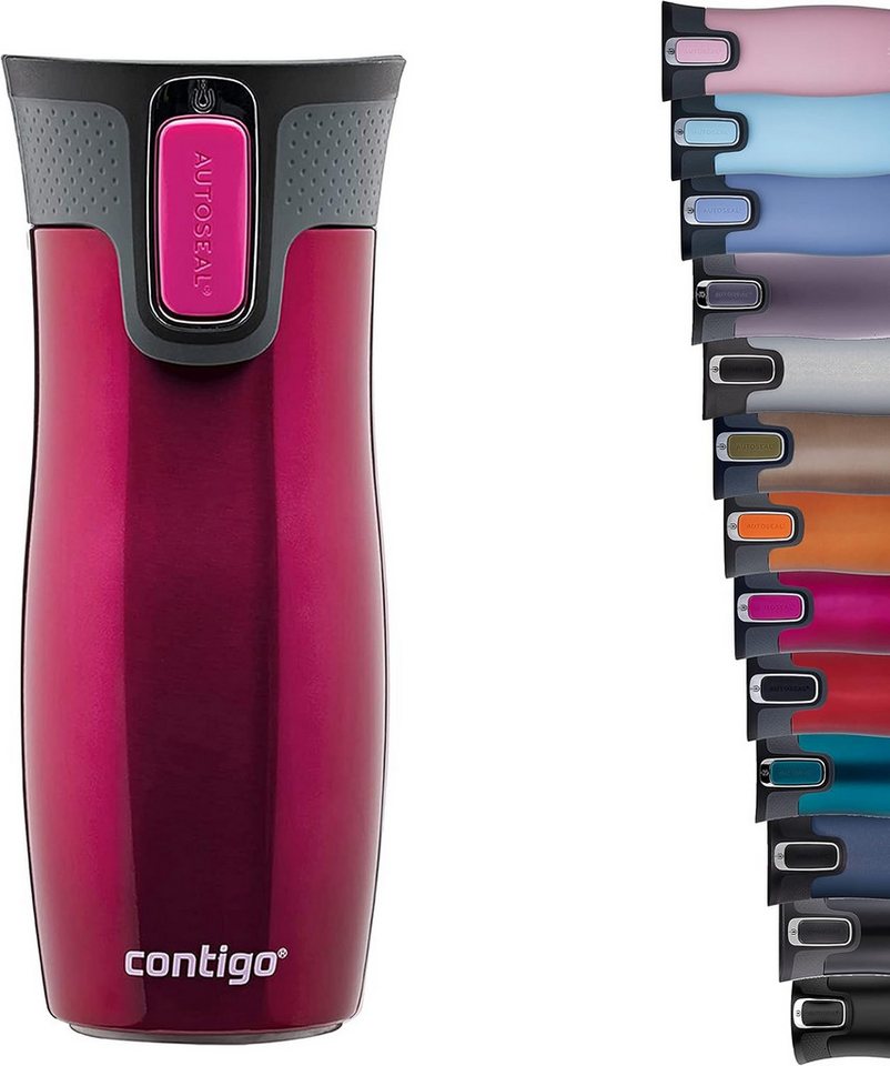 CONTIGO Isolierflasche Contigo Thermobecher West Loop Edelstahl Isolierbecher 470ml Raspberry CONTIGO Isolierflasche Contigo Thermobecher West Loop Edelstahl Isolierbecher 470ml Raspberry von CONTIGO