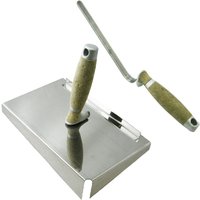 Fugblech Edelstahl 245x155mm + Fugenkelle 10mm ledergriff CT04 - Contoo von CONTOO