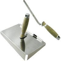 Fugblech Edelstahl 245x155mm + Fugenkelle 6mm ledergriff CT04 - Contoo von CONTOO