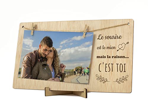 CONTRAXT Cadre album photo Saint Valentin. Cadre support tableau porte cadeaux détails idées originales bonne saint valentin amoureux pele mele photo mural corde pince bois Homme Femme (Couples FR) von CONTRAXT