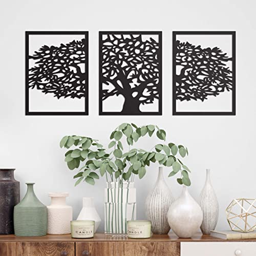 CONTRAXT Lebensbaum Wanddeko Holz Deko. Baum des Lebens wand bild tree of life mandala deko holzbaum baum dekobaum holz wanddeko modern wandbehang vintage retro schlafzimmer (Baum des Lebens, M) von CONTRAXT