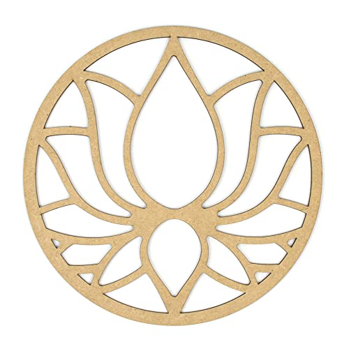 CONTRAXT Lotusblume deko wanddeko holz. Lotusblüte deko wanddeko deko lotus flower bild deko wand holz Vintage Garten deko Meditation zubehör 3d Mandala wandbild Nicht-Metall (Lotusblume, MDF) von CONTRAXT