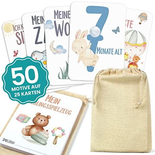 CONTRAXT Meilensteinkarten baby. Karten meine meilensteine baby meilensteine deutsch Mein erstes jahr karten meilensteinkarten schwangerschaft baby monatskarten mädchen junge (Deutsch) von CONTRAXT