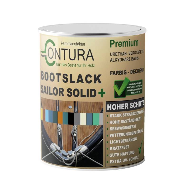 Contura Bootslack Farbig Yacht Buntlack Metall Holz GFK Boot Seidenmatt 1 Liter Türkisblau RAL 5018 Analog von CONTURA