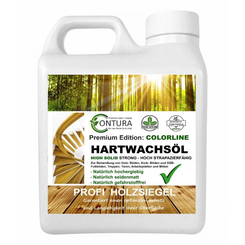 Contura Hartwachsöl Colorline FARBIG Fußbodenöl Parkettöl Möbelöl Holzöl 1 Liter 02 Raucheiche von CONTURA