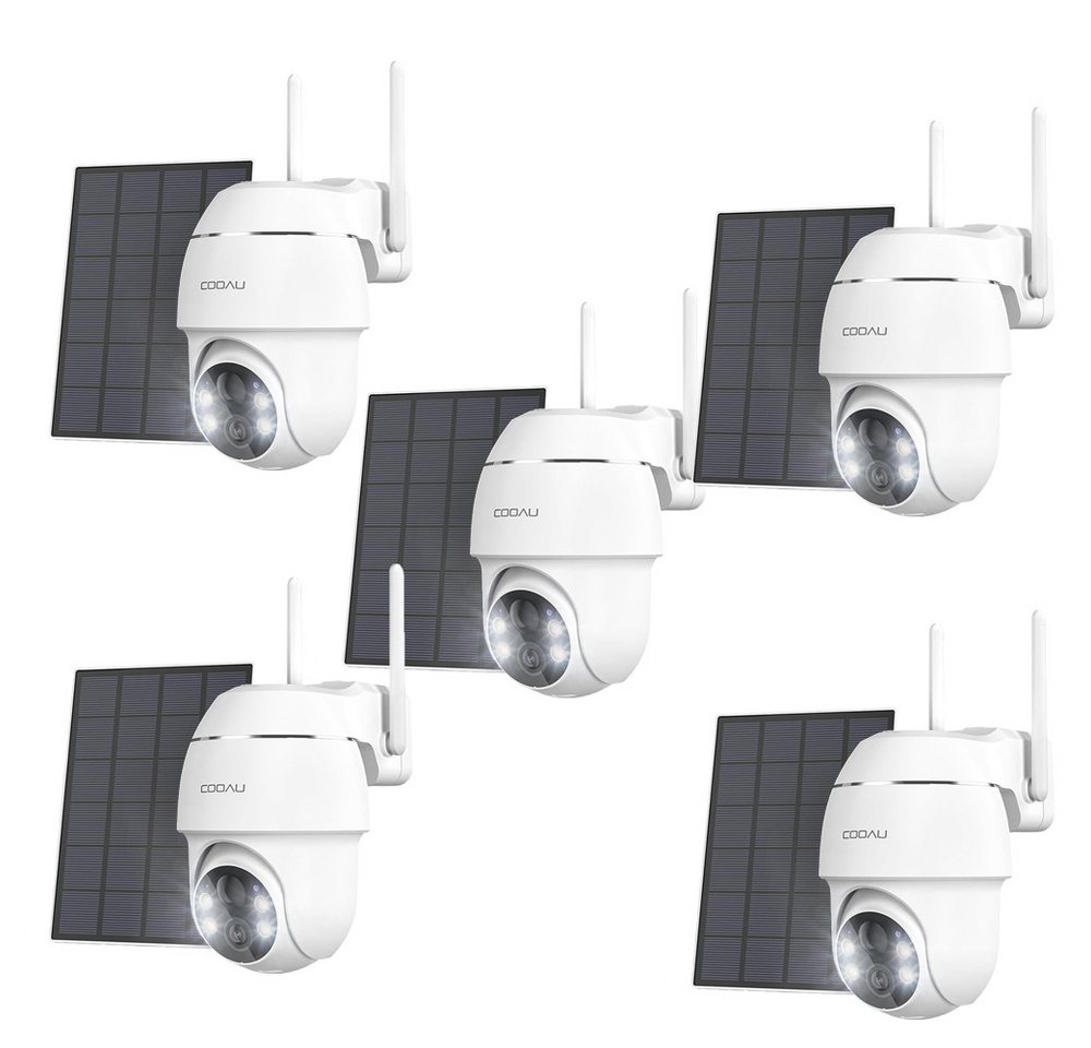 COOAU Überwachungskamera 5 Stück 3MP Überwachungskamera Aussen Solar 2K Kamera Outdoor (Aussen, Außenbereich, Außen, PTZ 355°/90° Kabellos WLAN IP Kamera Akku Farbe-Nachtsicht PIR-Bewegungsmelder, Cloud/Memory-Speicher 2-Wege-Audio WiFi Weitwinkel Camcorder, 4dBi Kamera Überwachung Aussen Akku) COOAU Überwachungskamera 5 Stück 3MP Überwachungskamera Aussen Solar 2K Kamera Outdoor (Aussen, Außenbereich, Außen, PTZ 355°/90° Kabellos WLAN IP Kamera Akku Farbe-Nachtsicht PIR-Bewegungsmelder, Cloud/Memory-Speicher 2-Wege-Audio WiFi Weitwinkel Camcorder, 4dBi Kamera Überwachung Aussen Akku) von COOAU
