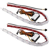 12 Lichter, 2er-Pack, Kristall-Augenlampe, LED-Tagfahrlicht, Blinkerlicht, 12-V-LED-Laufwasserlicht mit zweifarbigem Auto-Tagfahrlicht, 12 Lichter, 2er-Pack, Kristall-Augenlampe, LED-Tagfahrlicht, Blinkerlicht, 12-V-LED-Laufwasserlicht mit zweifarbigem Auto-Tagfahrlicht, von COOCHEER